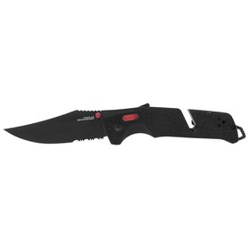 SOG TRIDENT AT - BLACK & RED - PARTIALLY SERRATED